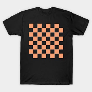 Peach Checker Pattern T-Shirt